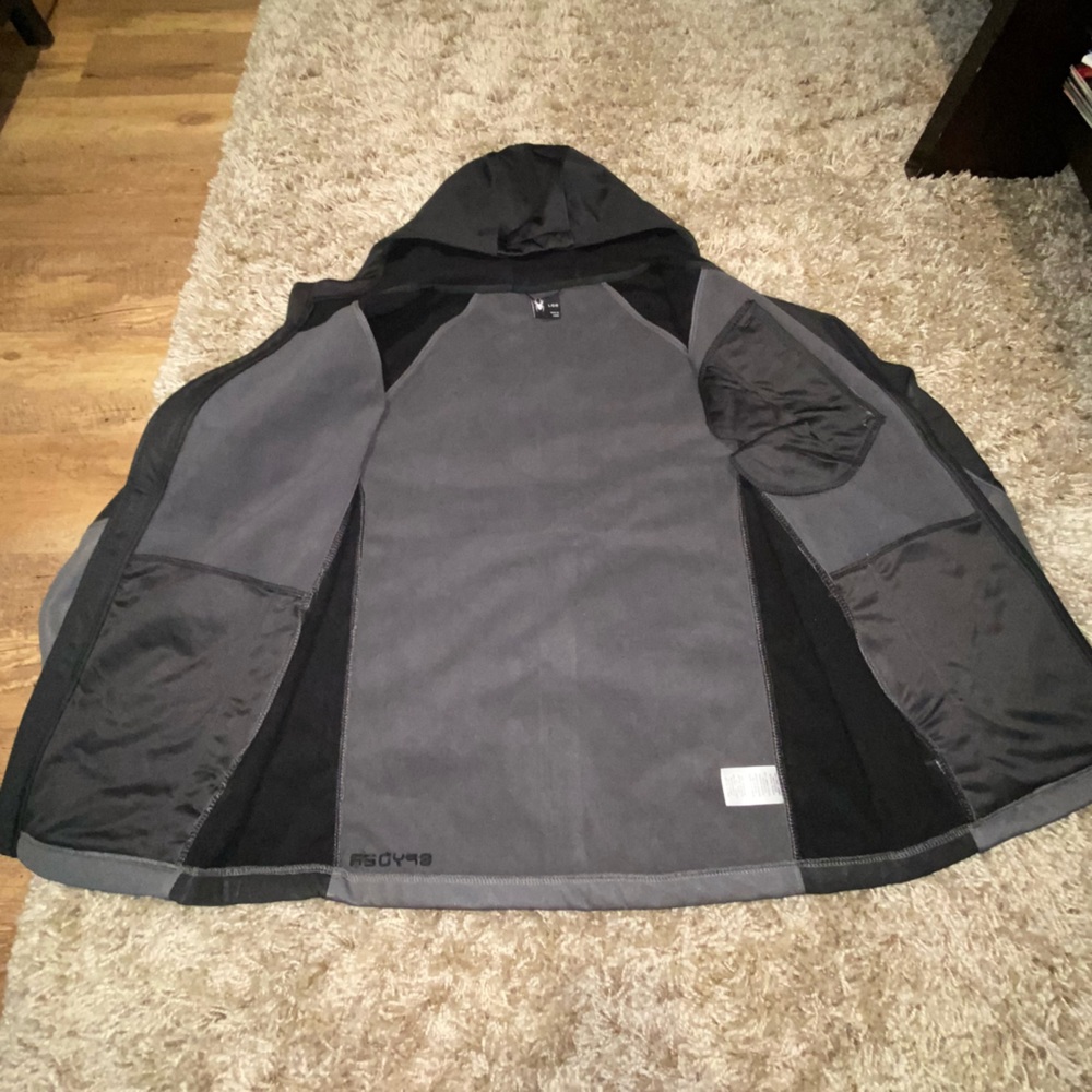 Spyder NWT Mens zip up hooded jacket black gray size large - Picture 6 of 13